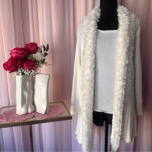 Lauren Michelle Cream Knit Long Cardigan